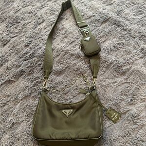 Prada Olive Green Shoulder Bag